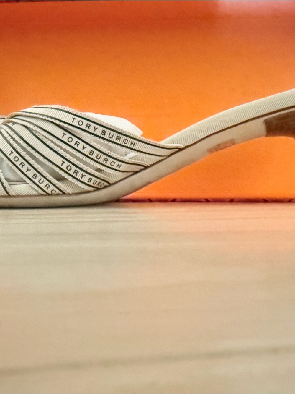 Tory Burch Cream Strappy Slide Mule